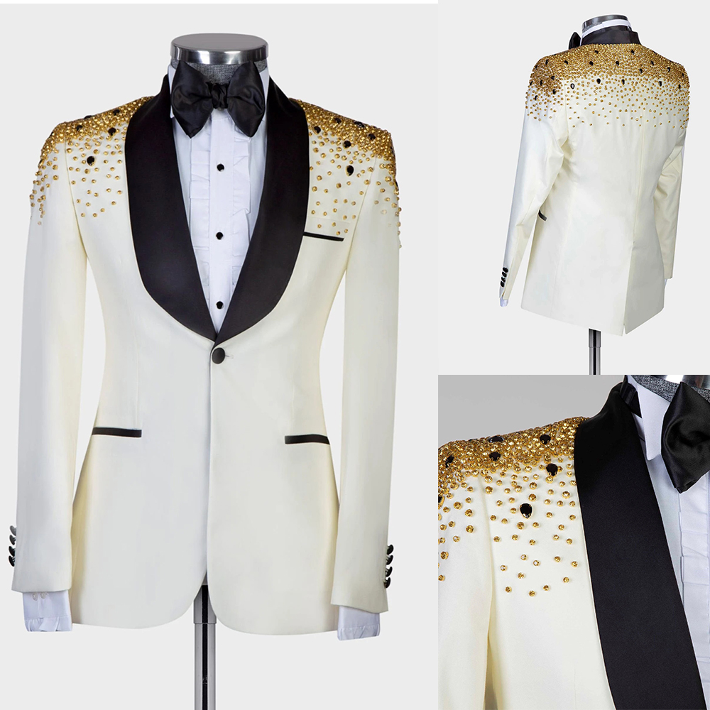 Men Formal Wear Modern - Trajes de lujo con cuentas de