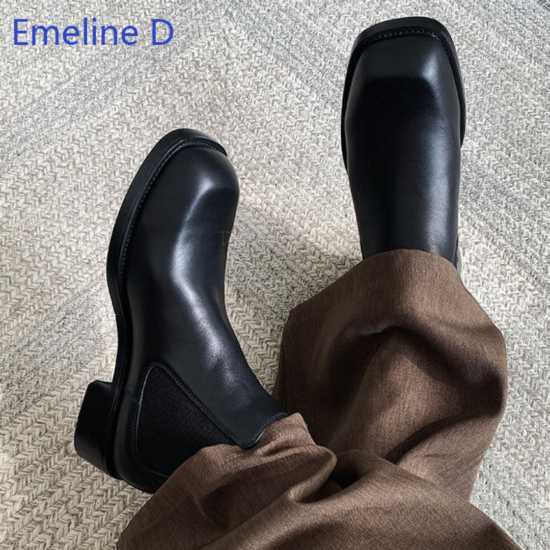 Botas Chelsea de punta cuadrad - Formal Men Daily Wear Footwear reseña y precio