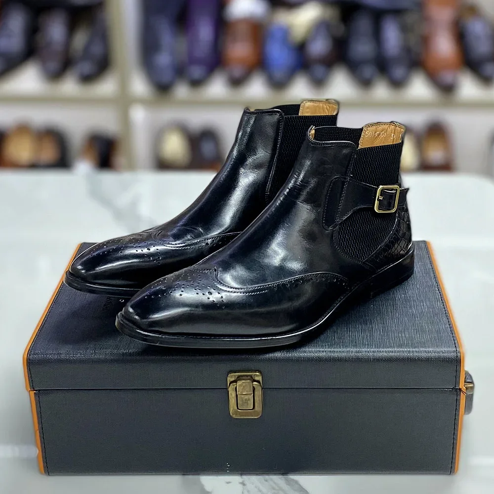 Botines de cuero de vaca real  - Men Formal Wear With Boots reseña y precio